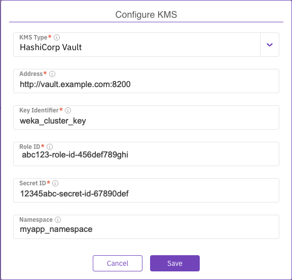 HashiCorp Vault type configuration